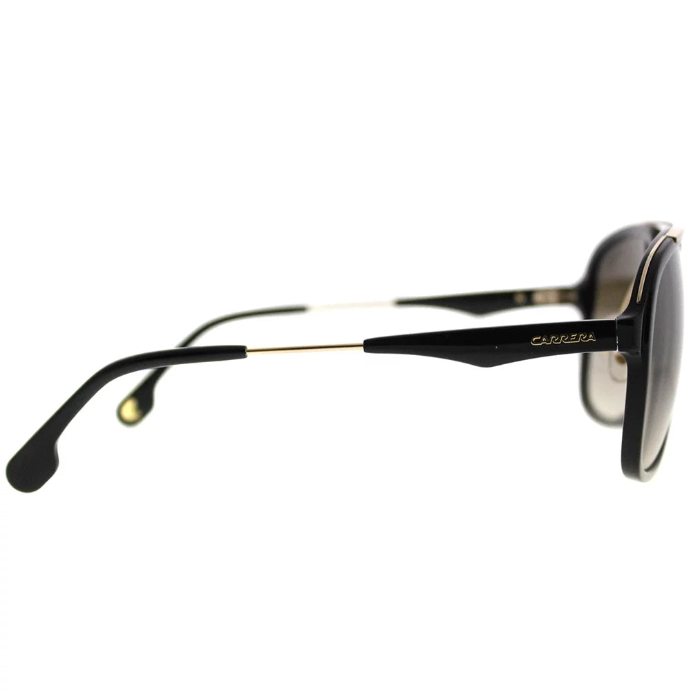 Carrera  Plastic Unisex Square Sunglasses Black Gold 57mm Adult