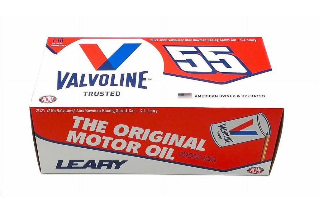 Leary "Valvoline" - Acme A1809515 - 1/18 scale Diecast Car. 2021 Winged Sprint Car, #55 C.J