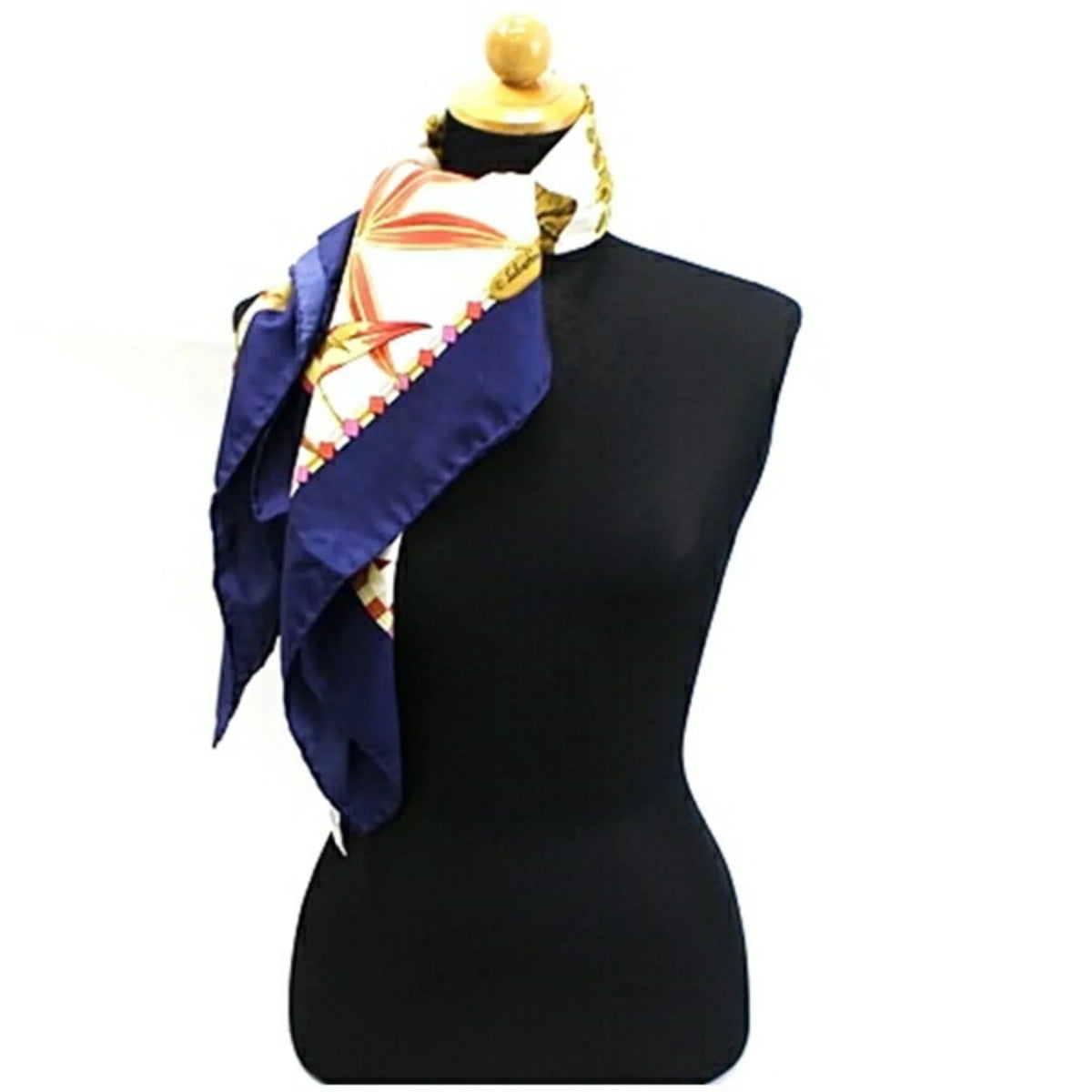 Pre-Owned Salvatore Ferragamo Silk Scarf Muffler Navy x Multicolor Leopard Print Women's (Good)