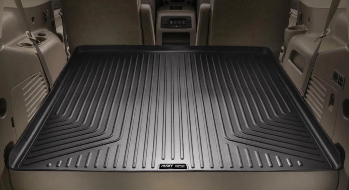 Husky by RealTruck Weatherbeater Series Cargo Liner Black suitable with 12-19  Highlander; appropriate with to back of 2nd row Seats over foldered 3rd row Seats