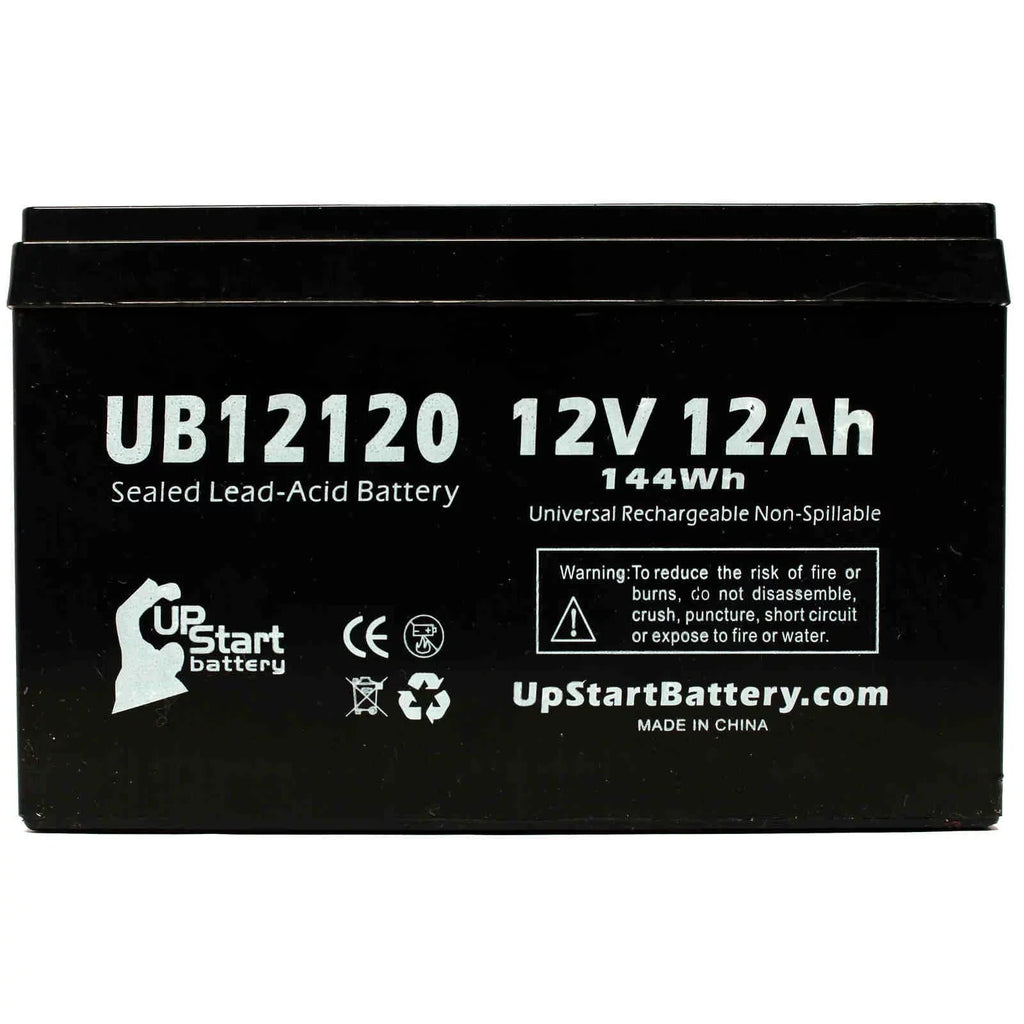 4x Pack - SEA-DOO SeaScooter GTI Battery Replacement - UB12120 Universal Sealed Lead Acid Battery (12V, 12Ah, 12000mAh, F1 Terminal, AGM, SLA) - Includes 8 F1 to F2 Terminal Adapters