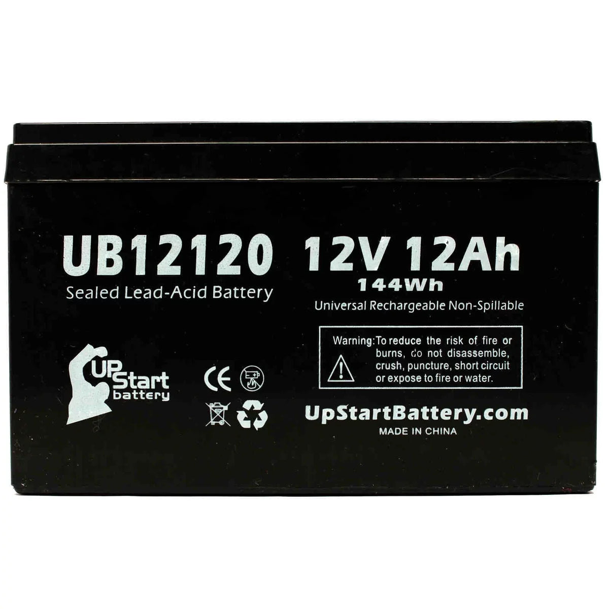 4x Pack - SEA-DOO SeaScooter GTI Battery Replacement - UB12120 Universal Sealed Lead Acid Battery (12V, 12Ah, 12000mAh, F1 Terminal, AGM, SLA) - Includes 8 F1 to F2 Terminal Adapters