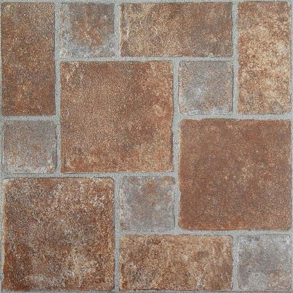 Paver Stone Vinyl Floor Tile 45 Pcs Adhesive Kitchen Flooring - Actual 12''x12''