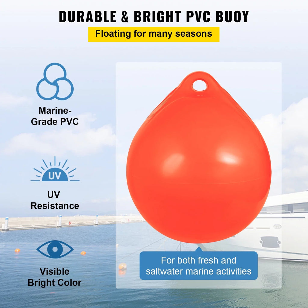 BENTISM craft Buoy Ball, 27in Diameter Inflatable Heavy-Duty Marine-Grade Vinyl Marker Buoy, Round craft Mooring Buoy, Anchoring, Rafting, Marking, Fishing, Orange
