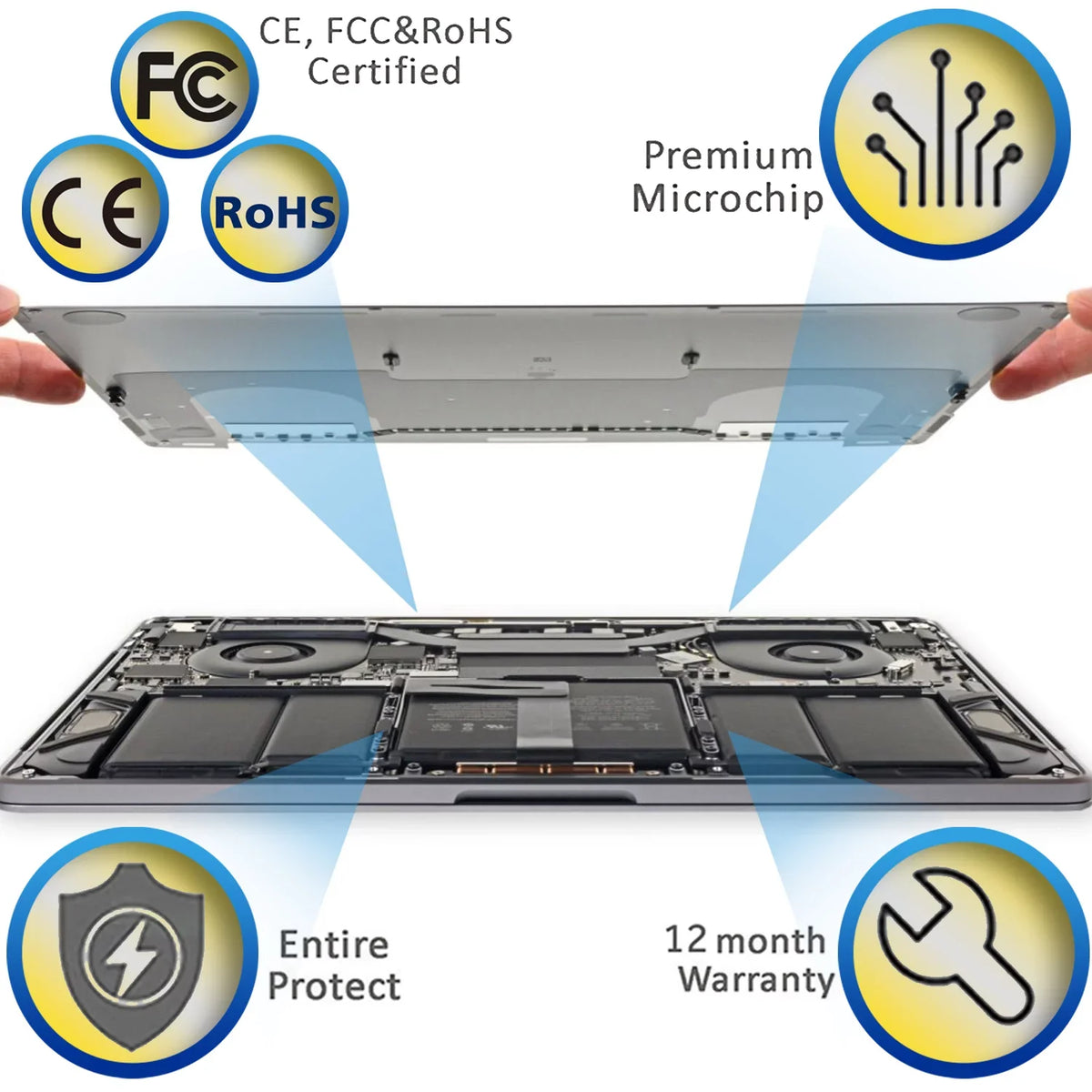 A1494 Battery matching Mac A1398 Mac Book Pro 15" Retina (Late 2013 & Mid 2014), Fits ME294 ME293 (11.26V 95Wh 8440mAh)
