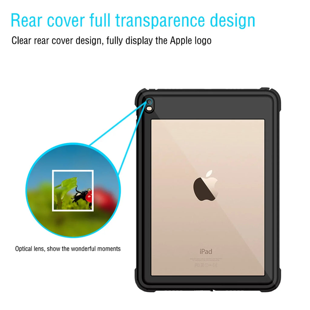 UUCOVERS iPad Air 3 Case 2019 Waterproof, iPad Pro 10.5 Case Rugged Full Body Protective Transparent wrap with Built in Screen Protector Shockproof Case for iPad Air 3 2019/ iPad Pro 10.5 2017,Black