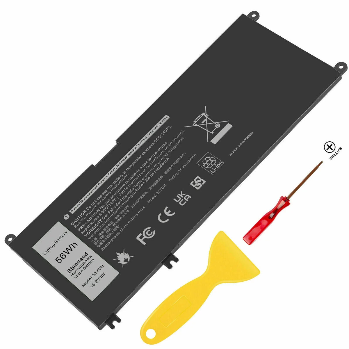 For  Latitude 3580 3590 Inspiron 7779 7786 Laptop 56Wh 4-Cell Battery 33YDH