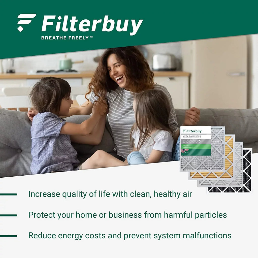 Filterbuy 20x32x1 MERV 8 Pleated HVAC AC Furnace Air Filters (12-Pack)