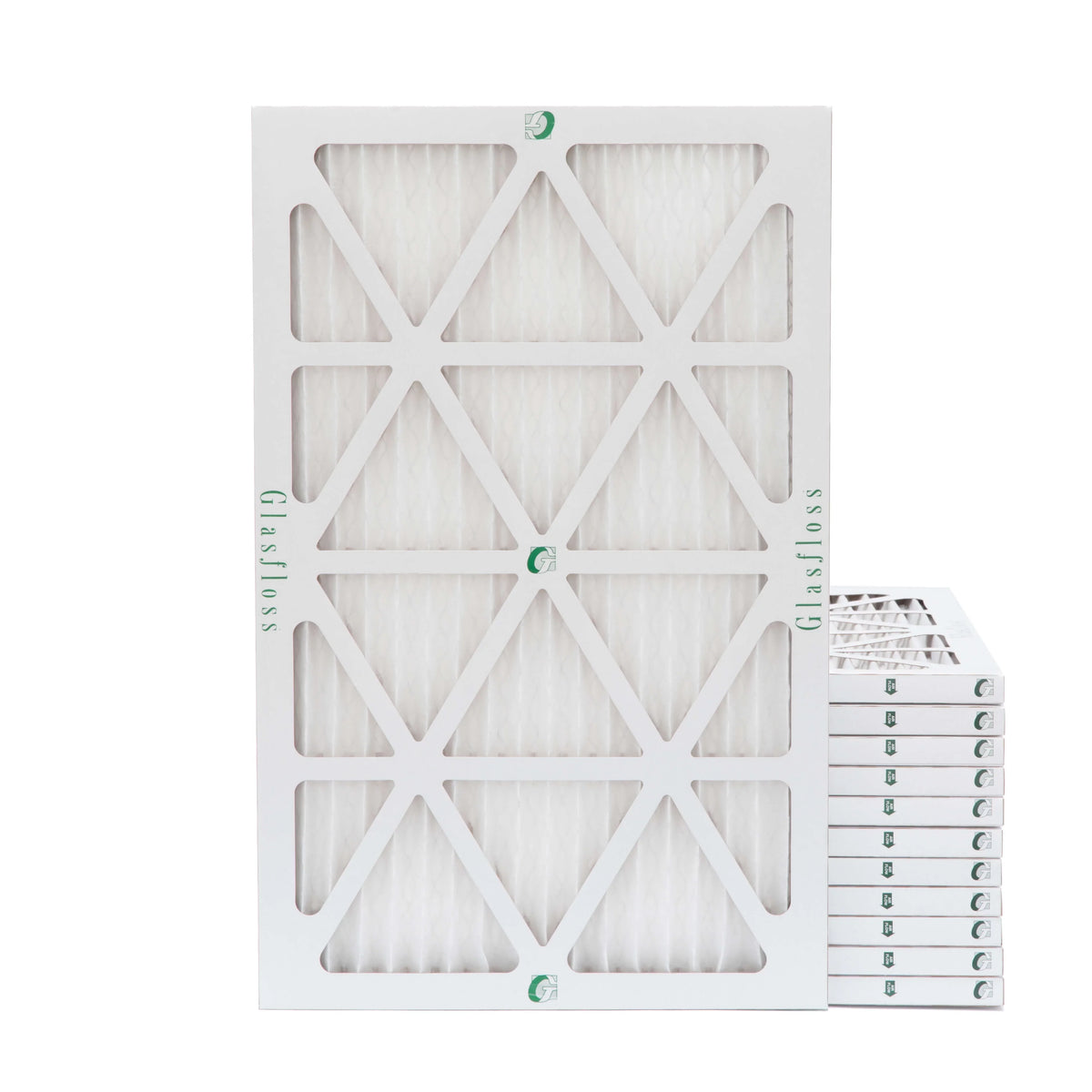 Actual Size: 13-1/2 x 24-1/2 x 7/8. 12 Pack of 14x25x1 MERV 13 Pleated Air Filters by Glasfloss