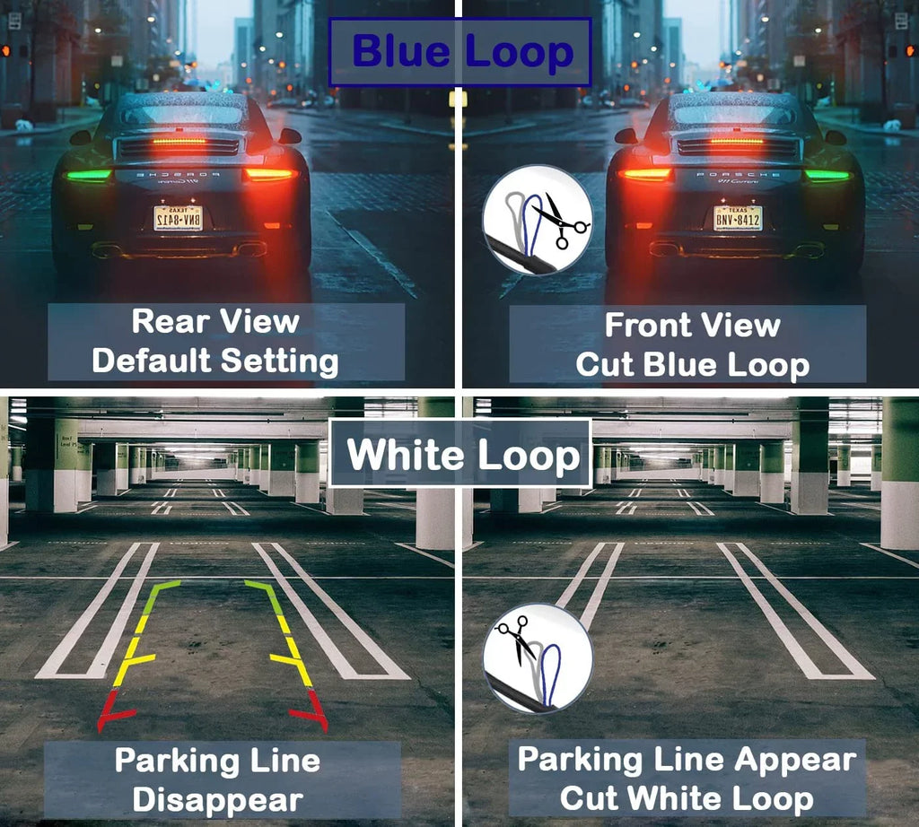 CAM123 Backup Camera Frame License Plate HD Night Vision Rear View 170° Angle Waterproof appropriate with Jensen Car Radio CAR110W CAR710 CAR710X CAR8000 CAR910W CAR910X CDR7011 CM901MIR CMR2720