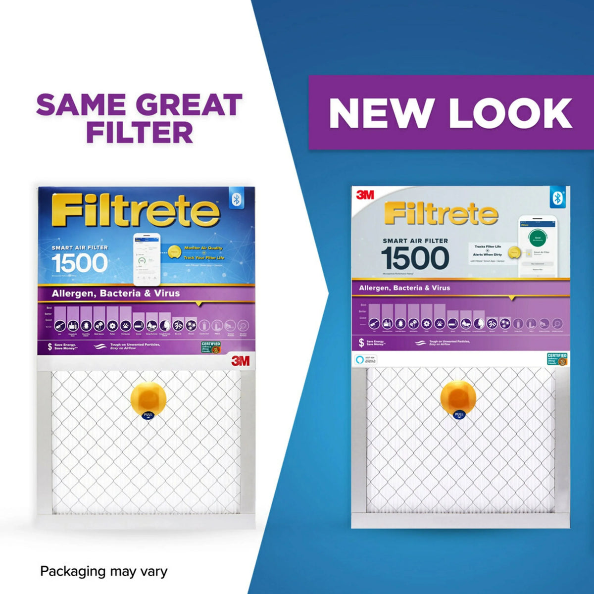 Filtrete 14x20x1 Smart Air Filter, MPR 1500 MERV 12, Allergen, Bacteria Virus, 1 Filter