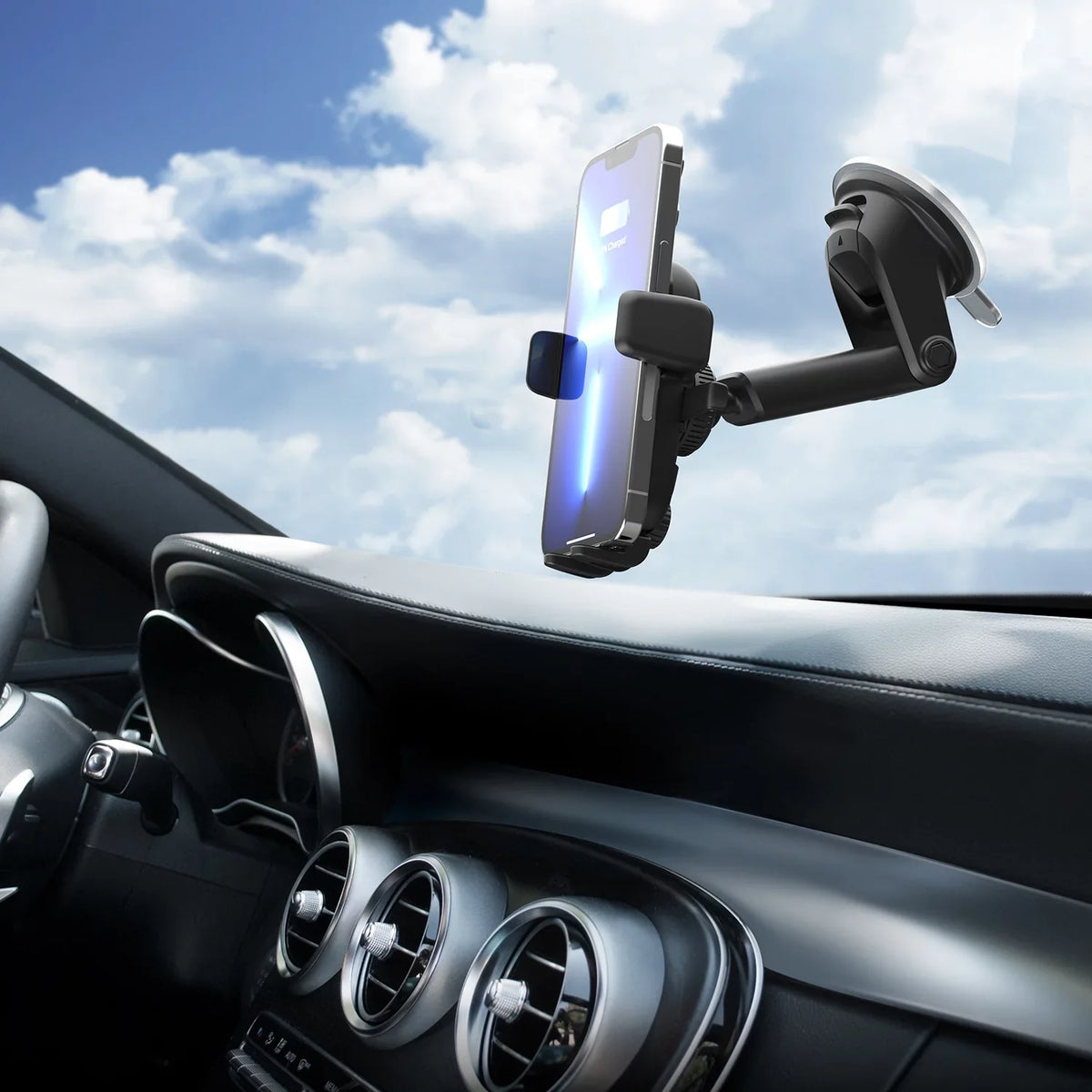 iOttie Easy One Touch Wireless Mini Dashboard & Windshield Mount, Black, Plastic