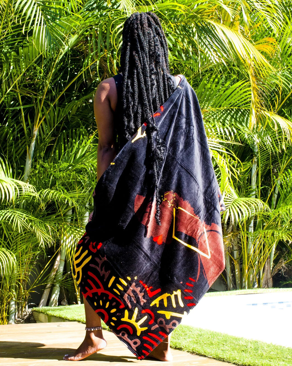 Pardon My Fro Harlem Black Large Plush Cotton Beach Towel for Women 30" x 60", 1 Piece