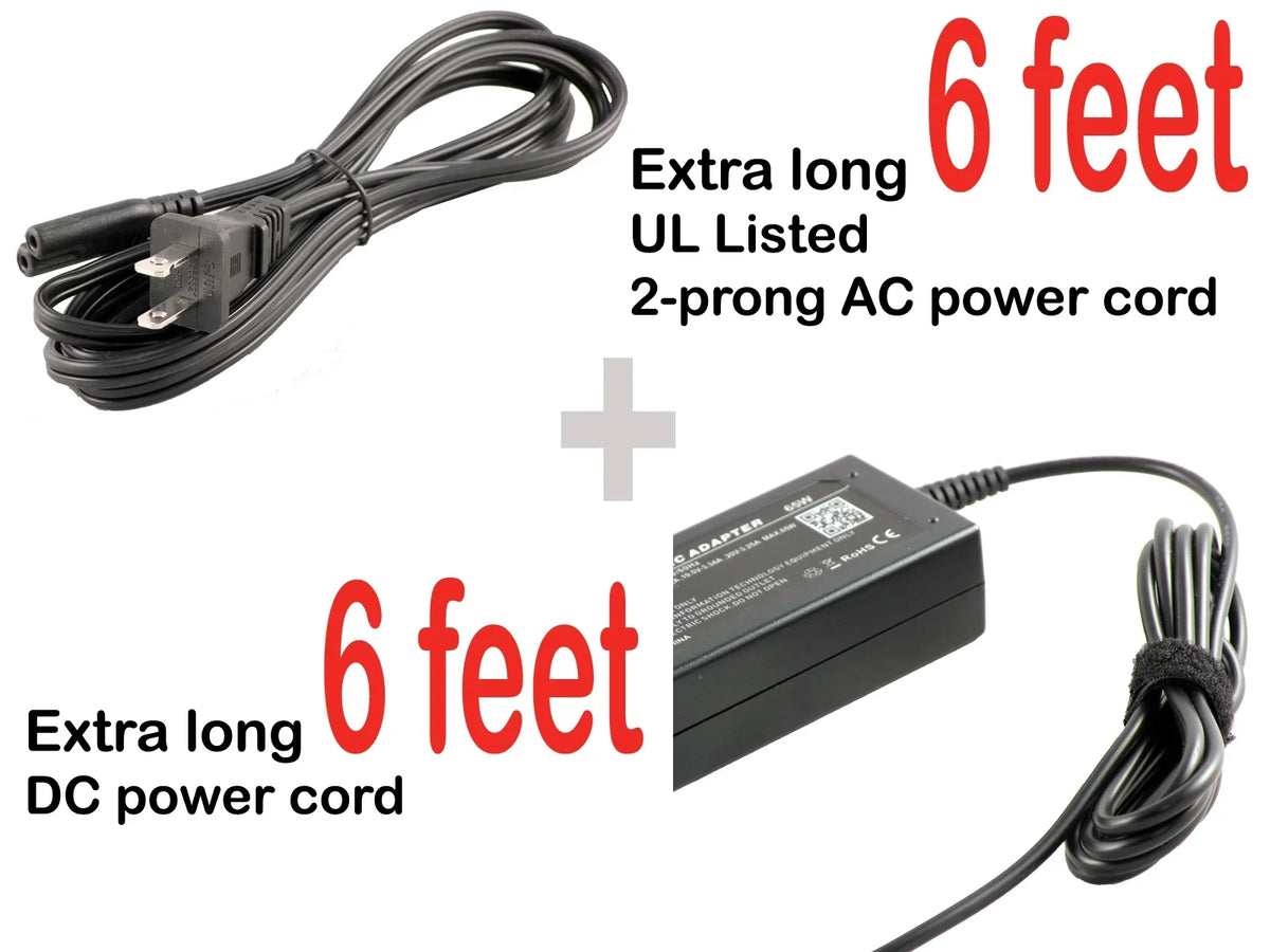 iTEKIRO 65W AC Adapter for  Ideapad 100S 80R900BYCF, 100S 80R900C0CF, 100S 80R900FYUS, 110, 110-14IBR 80T6 14", 110 80T6000WUS, 110 80T6000XUS, 110 80T60020CF