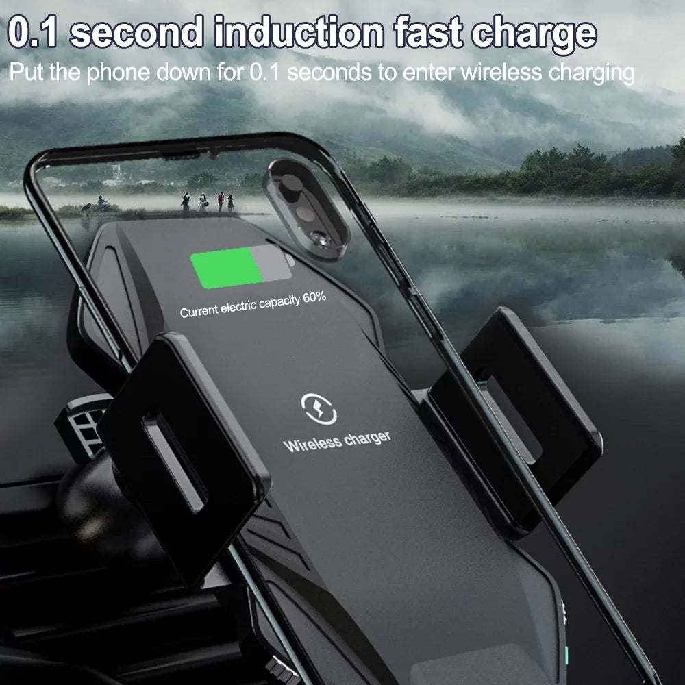 Wireless Car Charger, Saoqi 10W Smart Sensor Auto Clamping Air Vent Dashboard Windshield Car Phone Holder Mount, suitable for iPhone, , Google, , etc