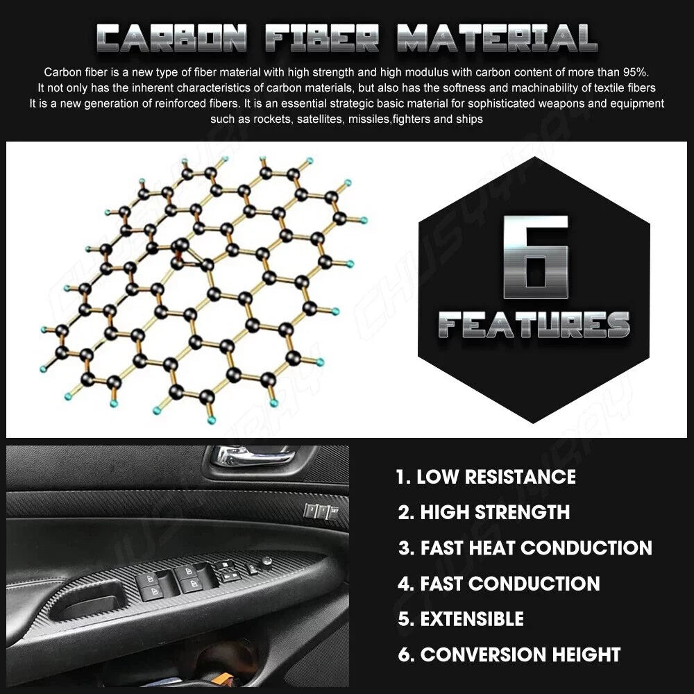 For  X6 F16 2015 2016 2017 2018 Black Interior wrap Trim  5D Carbon Fiber （For left-hand drive vehicles）