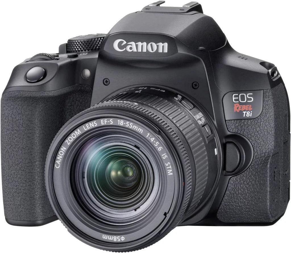 Camera Bundle for  EOS Rebel T8i DSLR Camera with EF-S 18-55mm f/4-5.6 IS STM Lens and Accessories Kit (64GB, Hand Grip Tripod, Flash, and More)