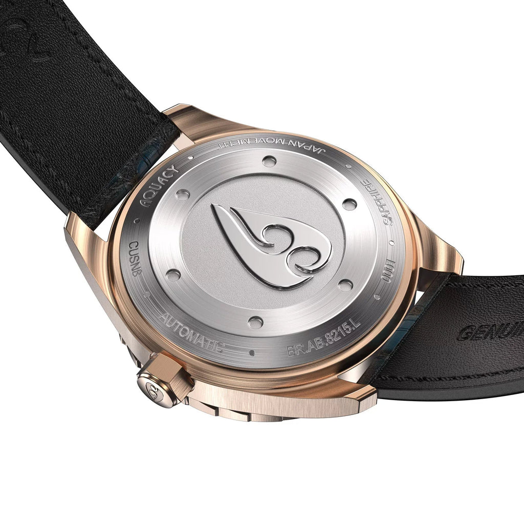 Aquacy Bronze CuSn8 Abalone Automatic Diver Watch BR.AB.8215.L - Screw Down 316L Stainless Case Back - 200M liquid Resistance - 40 Hours Approx Power Reserve Dive Swimming Wrist Watches For Men