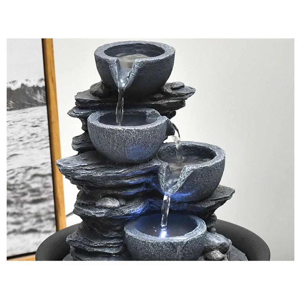 Tabletop moisture Fountain with s Feng Shui Outdoor Waterfall Landscape Home Bedroom , E