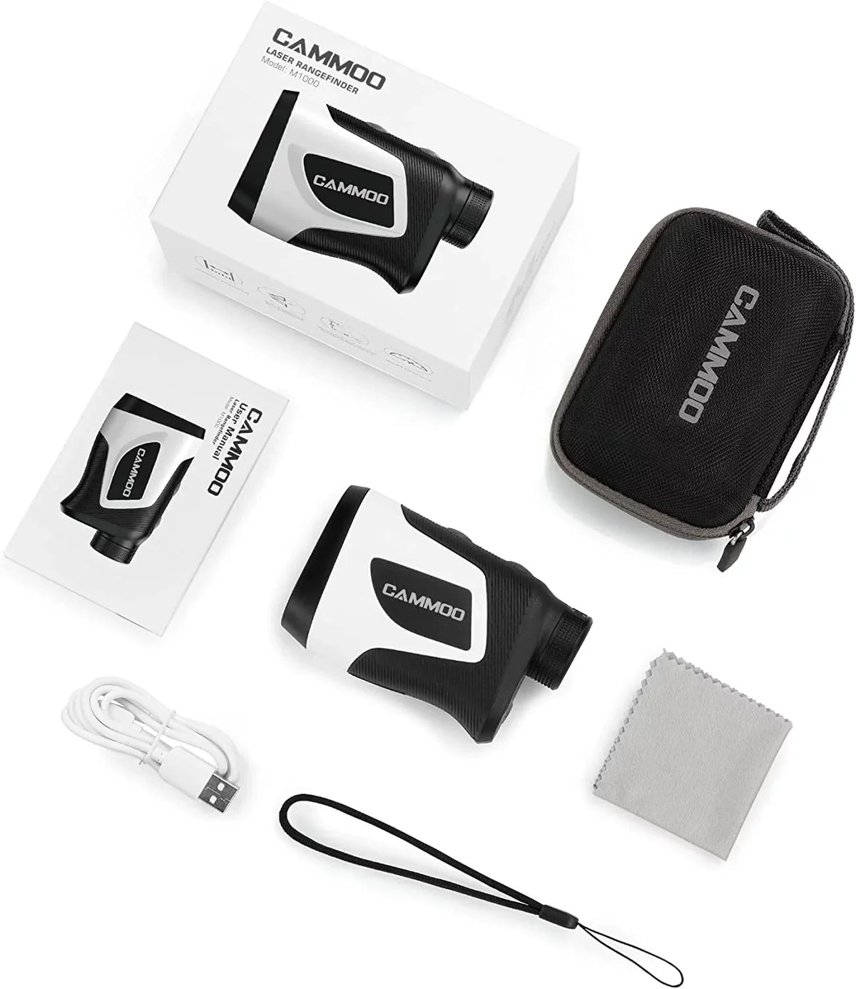 Ashfly Golf Rangefinder with Slope, 1100Y Range Finder Golfing with 5 Mode, 6X Magnification, USB Charging, Clear & Accurate Measurement, Vibration Alert, for Golfing, Hunting, Measurement - M1000