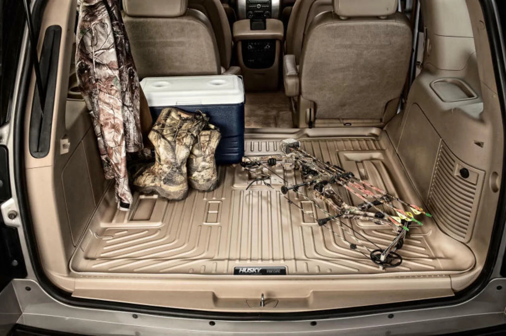 Husky by RealTruck Weatherbeater Series Cargo Liner Black suitable with 12-19  Highlander; appropriate with to back of 2nd row Seats over foldered 3rd row Seats
