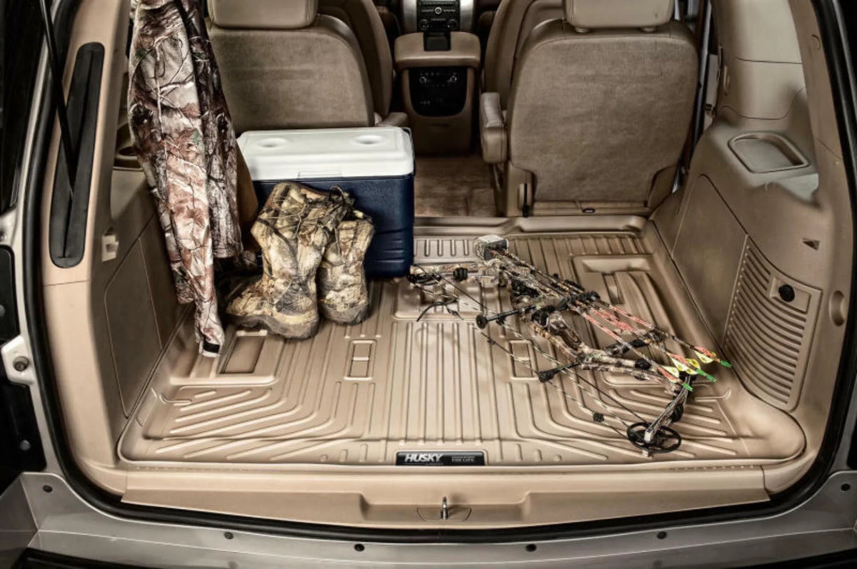 Husky by RealTruck Weatherbeater Series Cargo Liner Black suitable with 12-19  Highlander; appropriate with to back of 2nd row Seats over foldered 3rd row Seats