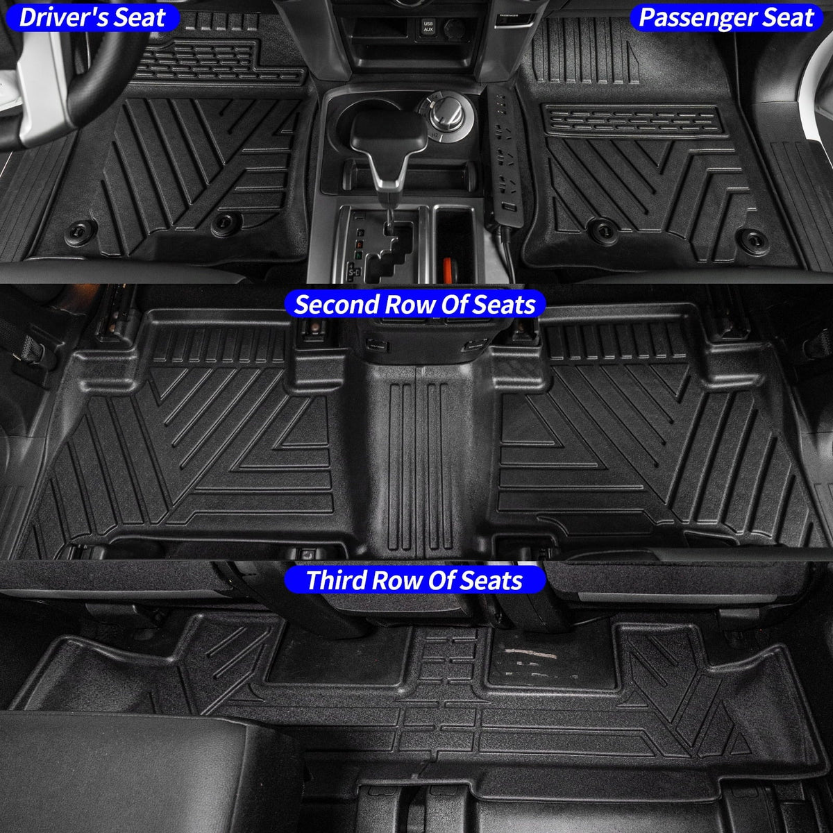 Fit 2013-2023  4Runner 7 Seats Floor Mats Trunk Mat Cargo Mat Cargo Liner Accessories