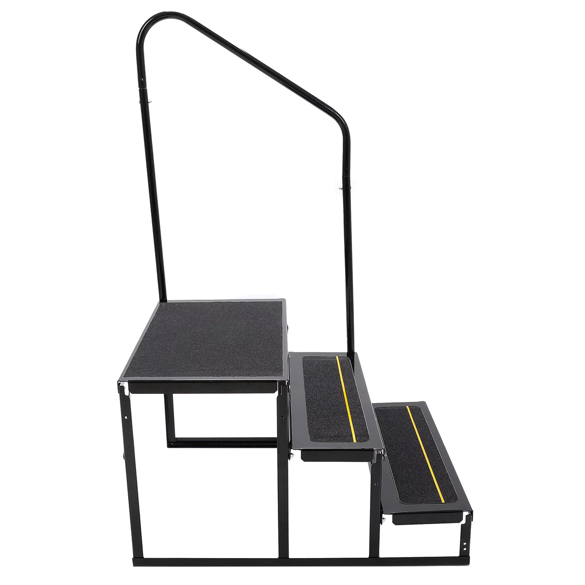 HECASA Universal 3 Steps Stairs Steel for RV Travel Trailer Camper Trailer W/ Side Load Hand-railing Armrest Hand Rail