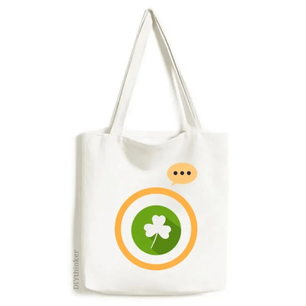 Clover Irish National Day Green Expression Sack Canvas Tote Shoulder Bag