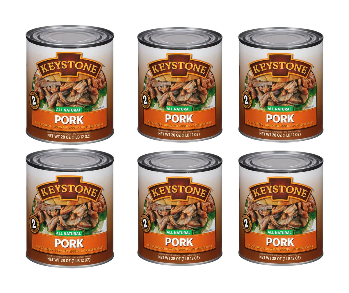 (6 Cans Pack) Keystone All Natural Pork 28 oz Can ✅ Emergency Survival Food For Camping Hiking and Backpacking Ready to Eat ✅