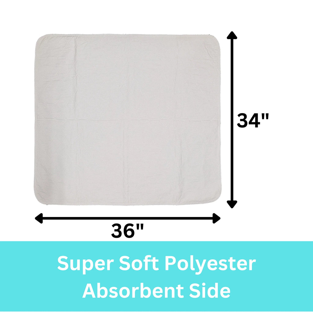 4 Pack Bed Pad Washable Incontinence Underpad - Absorbent Urinary Protection 34 x 36