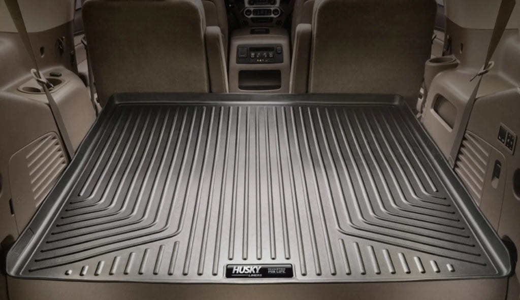Husky by RealTruck Weatherbeater Series Cargo Liner Black suitable with 12-19  Highlander; appropriate with to back of 2nd row Seats over foldered 3rd row Seats