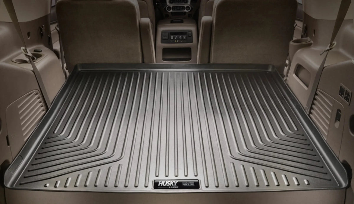 Husky by RealTruck Weatherbeater Series Cargo Liner Black suitable with 12-19  Highlander; appropriate with to back of 2nd row Seats over foldered 3rd row Seats