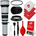 Opteka 650-1300mm (with 2x- 1300-2600mm) f/8 Manual Telephoto Lens + UV for  Alpha A99 II, A99, A77, A68, A65, A58, A57, A55, A37, A35, A33, A900, A700, A580, A560, A550, A390 Digital SLR Cameras