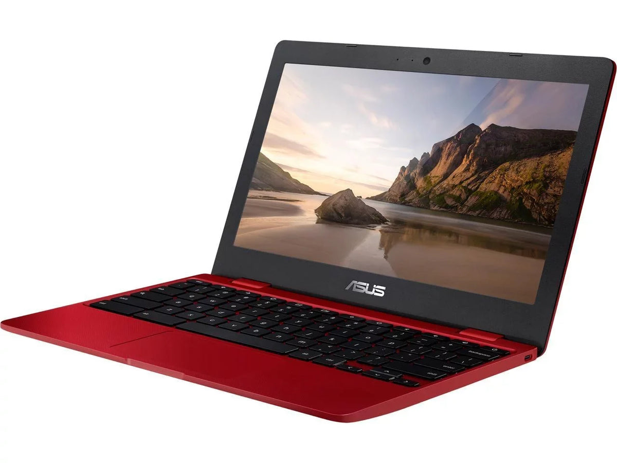 Chromebook Laptop in Red, 12,  Celeron, 32GB Flash Storage, 4GB RAM, C223NA-DH02-RD