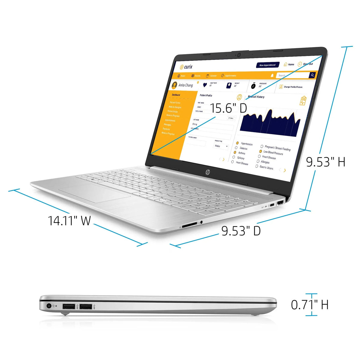 15.6" i3 8GB/512GB Laptop-Silver