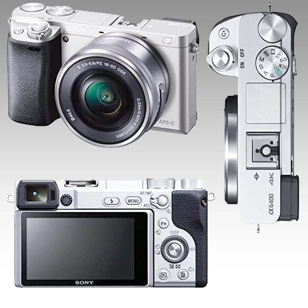 Includes: 64GB Memory Card, 1x Seller Replacement Battery, Digital Slave Flash, & More..  Alpha a6400 Mirrorless Digital Camera (Silver) with 16-50mm Lens & 17pc Must Have Accessory Bundle