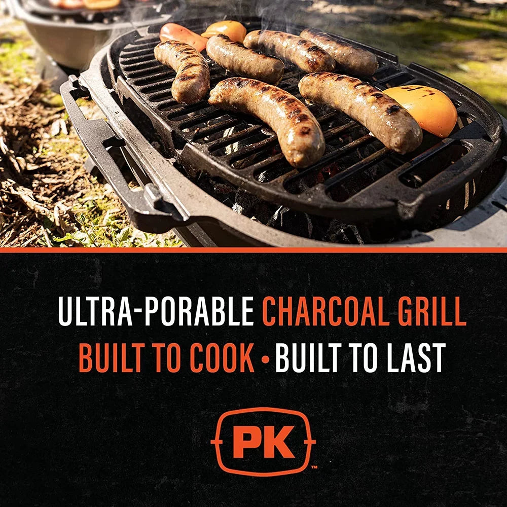PKGO Hibachi Charcoal Grill Orange. PK Grills 17 in