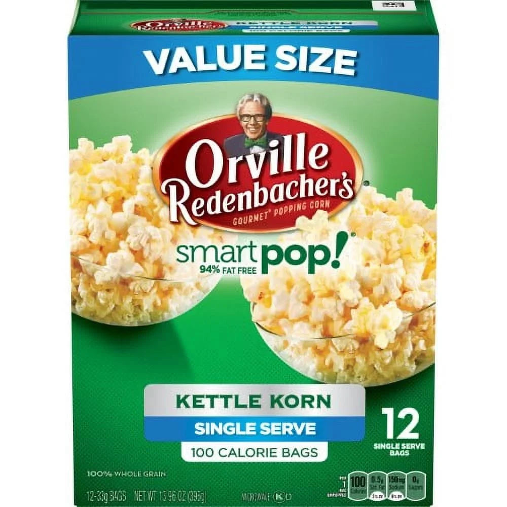 Orville Redenbacher's SmartPop! Kettle Corn Microwave Popcorn, Mini Bags, 1.16 Oz, 12 Ct (Pack of 3)