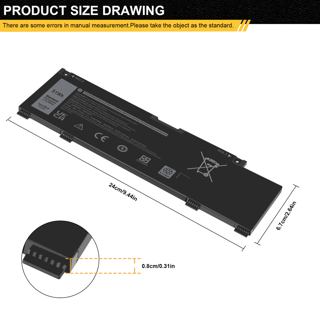 FOR  G3 3590 G5 5500 G5 SE 5505 11.4V 51WH 4255MAH LI-ION BATTERY 415CG