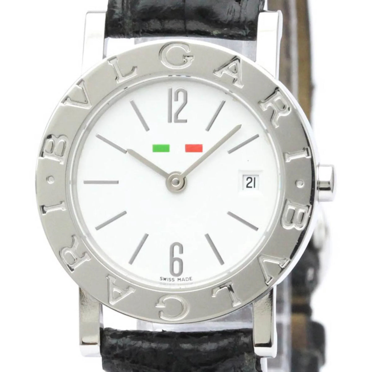 Pre-Owned Polished BVLGARI BVLGARI-BVLGARI Steel Quartz Ladies Watch BB26SL BF558550 (Good)