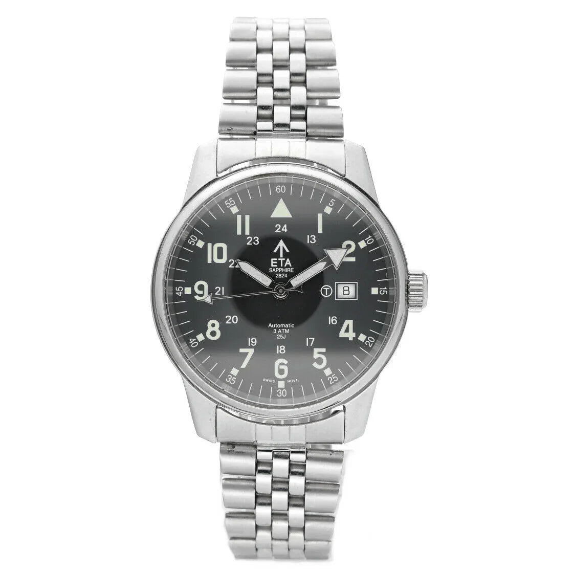 Vintage ETA 2824 075 32 Stainless Steel 40mm Round Automatic Men's Watch