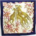 Pre-Owned Salvatore Ferragamo Silk Scarf Muffler Navy x Multicolor Leopard Print Women's (Good)