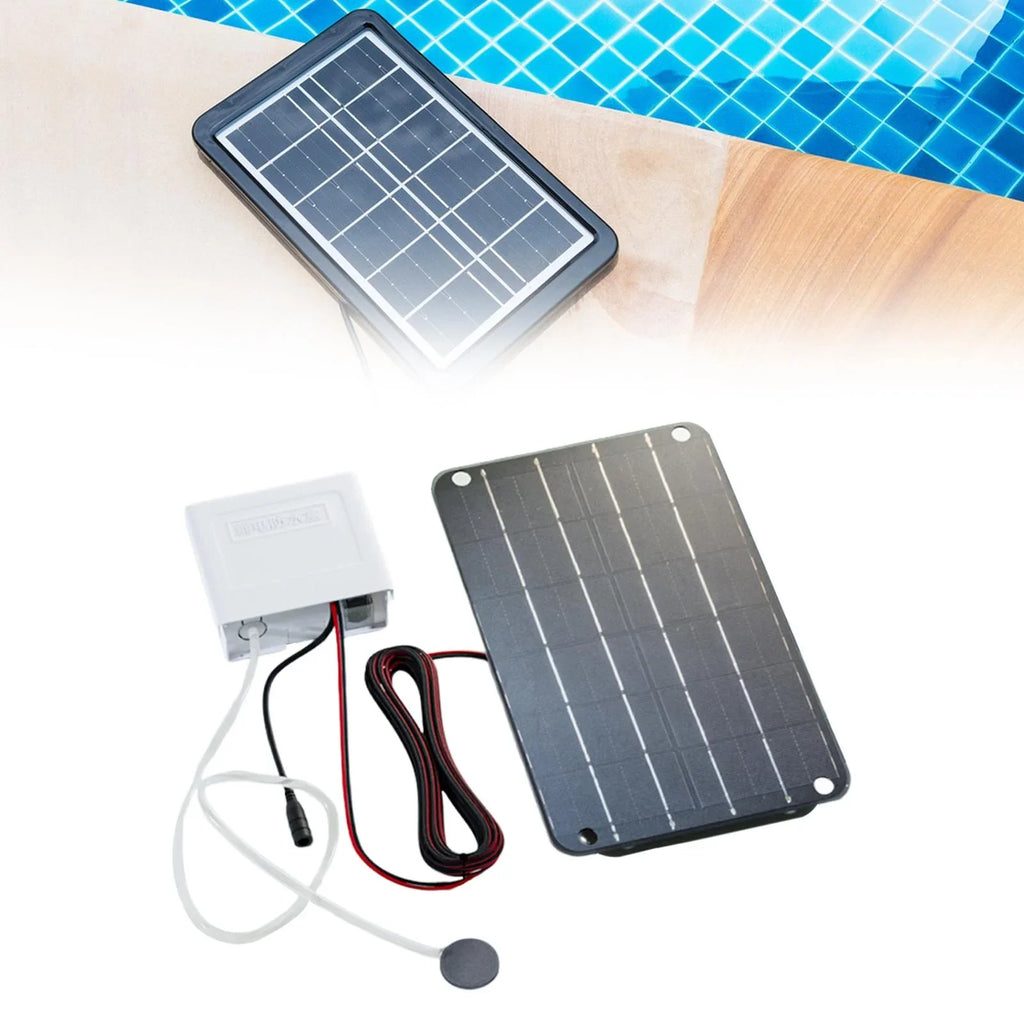 oshhnii Solar Air Pump,Aquarium Air Pump Oxygenator Silent Eco Friendly,6V Solar Pond Aerator Solar Powered Pond Pump for Hydroponics