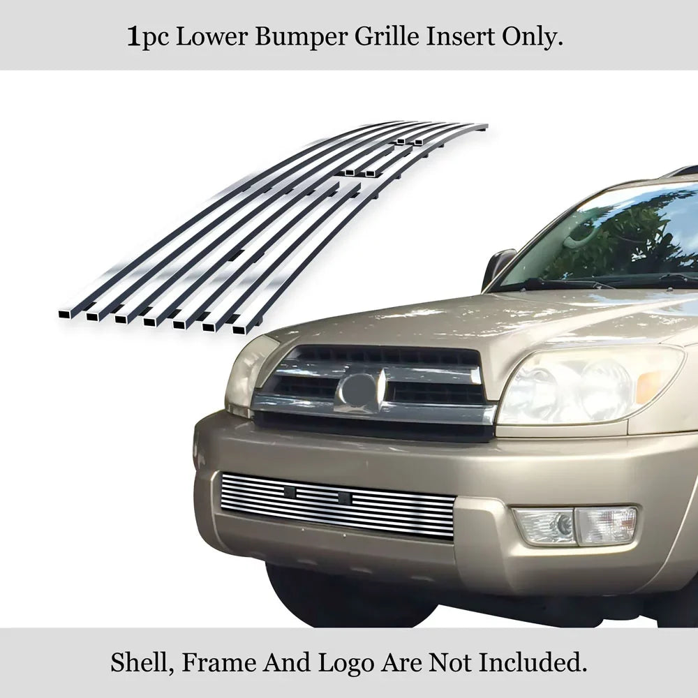 APS Premium Stainless Steel Chrome 8x6 Billet Grille suitable with  4Runner 2003-2005 Lower Bumper N19-S52456T